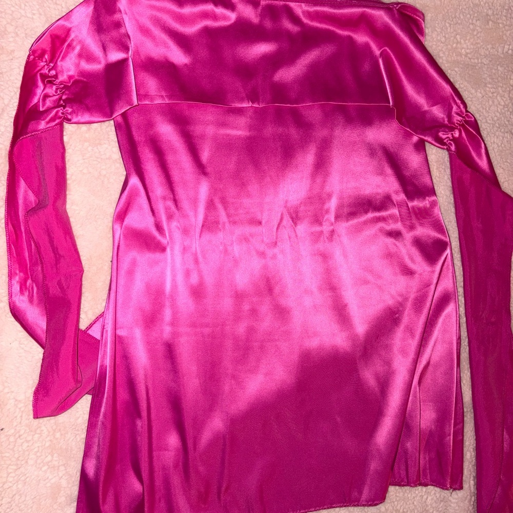 Vibrant Pink Satin Dress